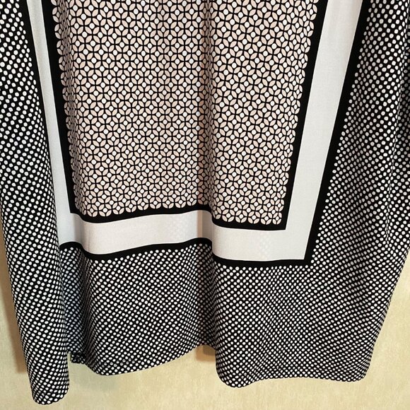 Jones New York Signature Womens 2X Black & White Geometric Print Long Tunic Top - Picture 5 of 6